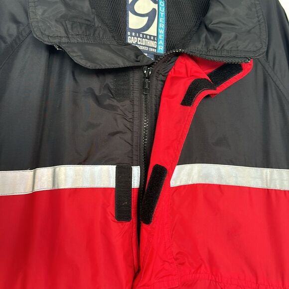 Vintage GAP Windbreaker Jacket Red Black Pullover Anorak Half Zip Men XL 90's - Picture 11 of 16
